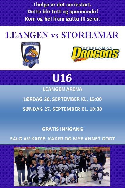 Leangen - Storhamar på lørdag 26. og søndag 27. september
