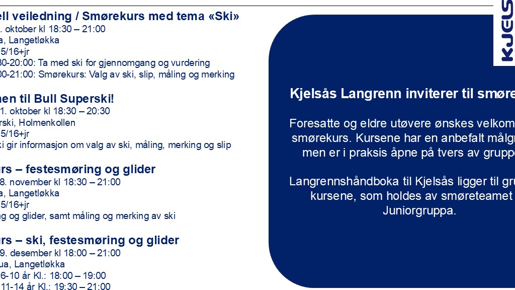 Image for Smørekurs høsten 2026