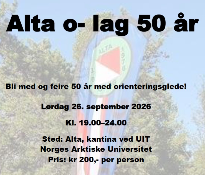 Image for Alta Orienteringslag 50 år!