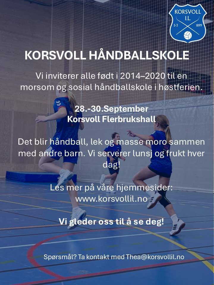 Image for Velkommen til håndballskole mandag til onsdag i høstferien! 