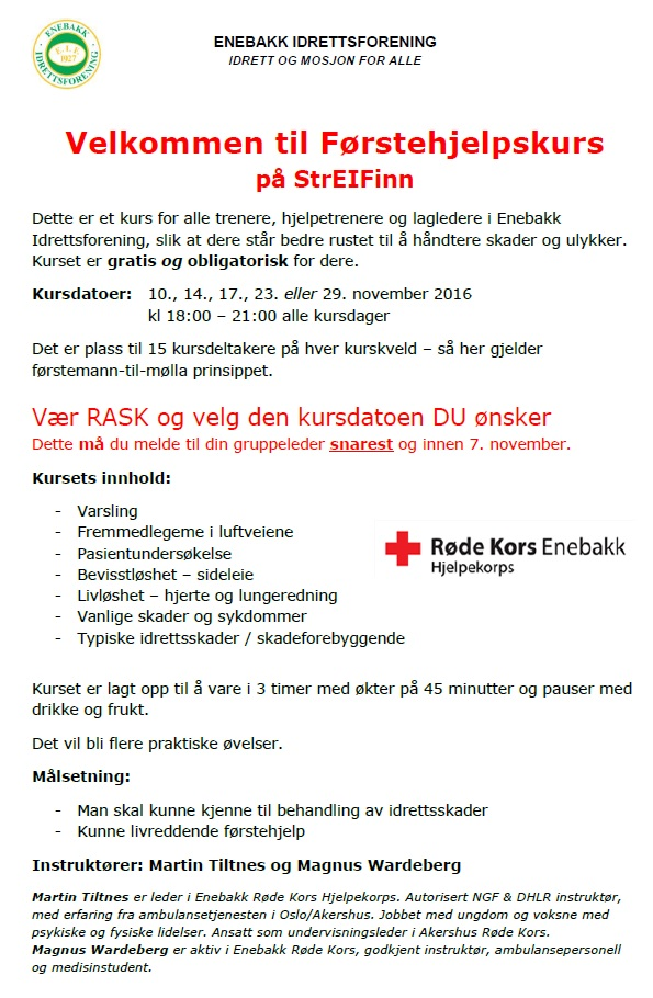 Førstehjelpskurs for Heisvakter