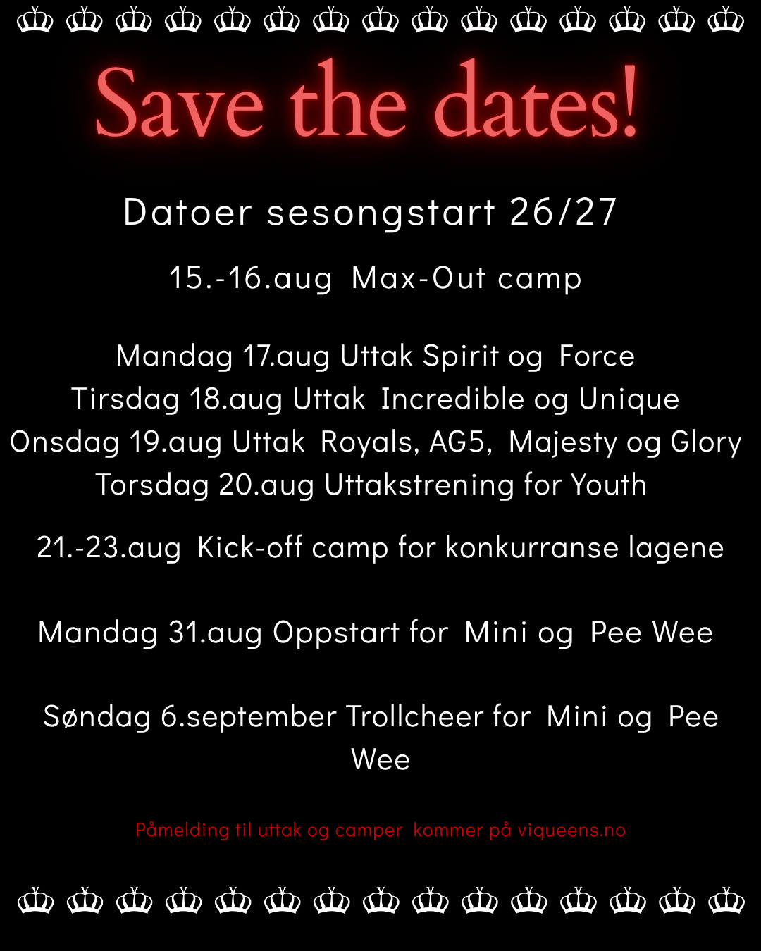 Image for Save the dates!