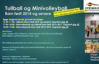 Tullball og Minivolleyball har oppstart etterhvert