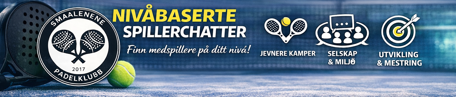 Image for Nivåbaserte spillerchatter – nytt tilbud i Smaalenene Padelklubb