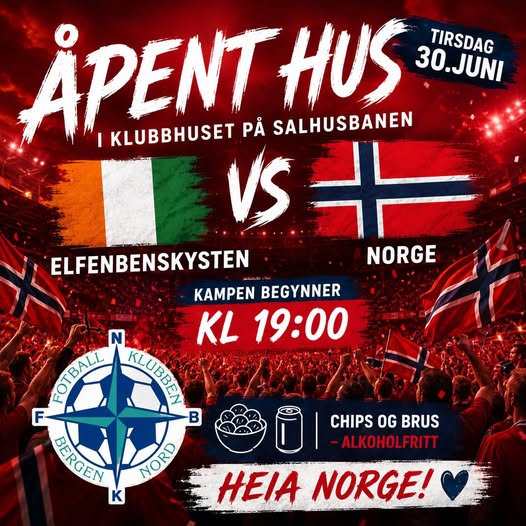 Image for Se Norge–Elfenbenskysten på storskjerm i klubbhuset!