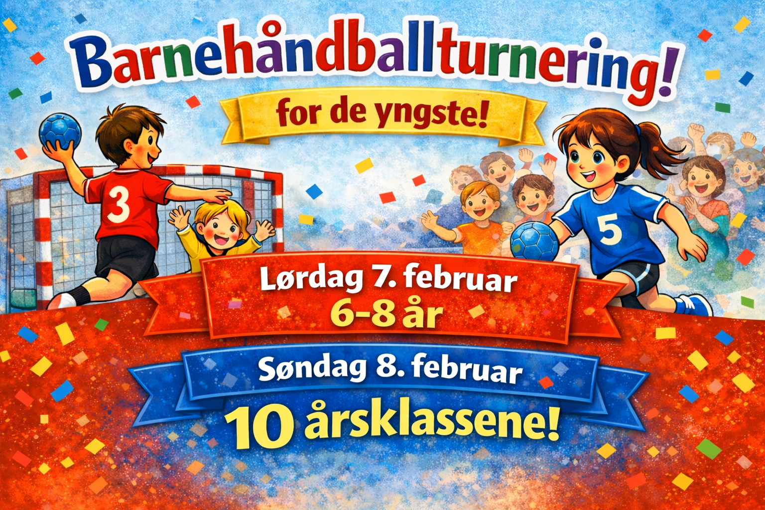 Barnehåndballturnering i Toftehallen