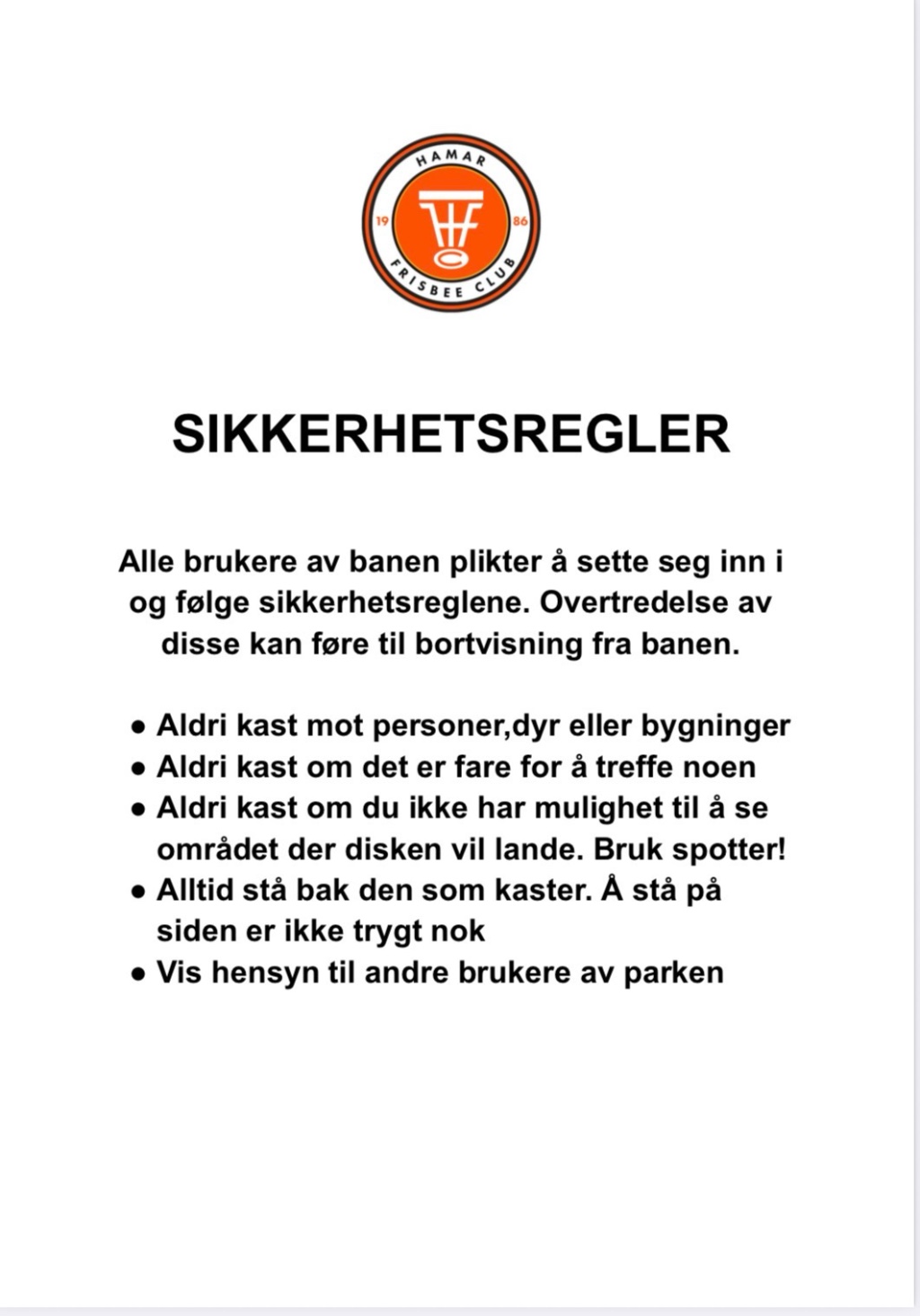 Sikkerhetsregler
