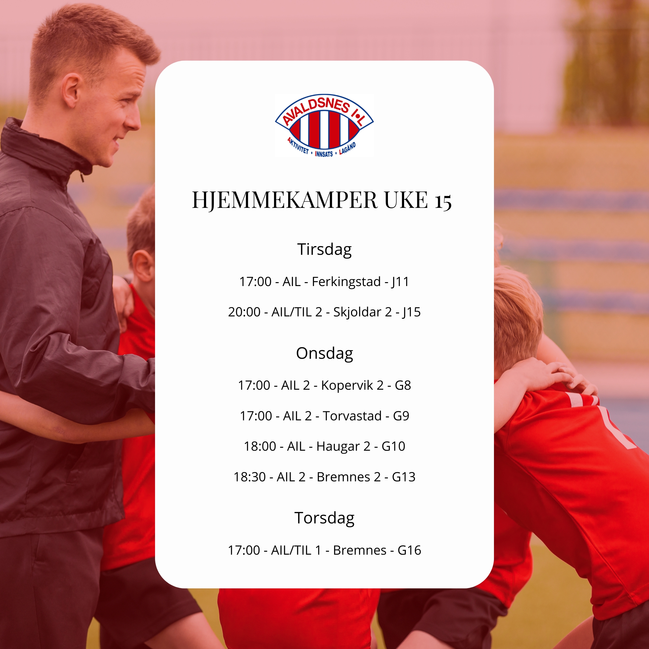 Image for Hjemmekamper i uke 15