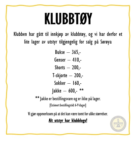 Salg av klubbklær