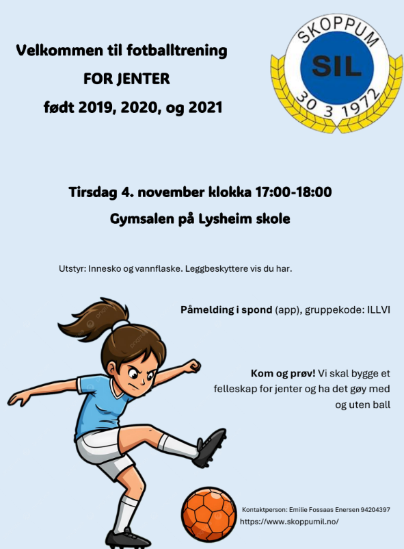 Fotballtrening for jenter 2019-2021