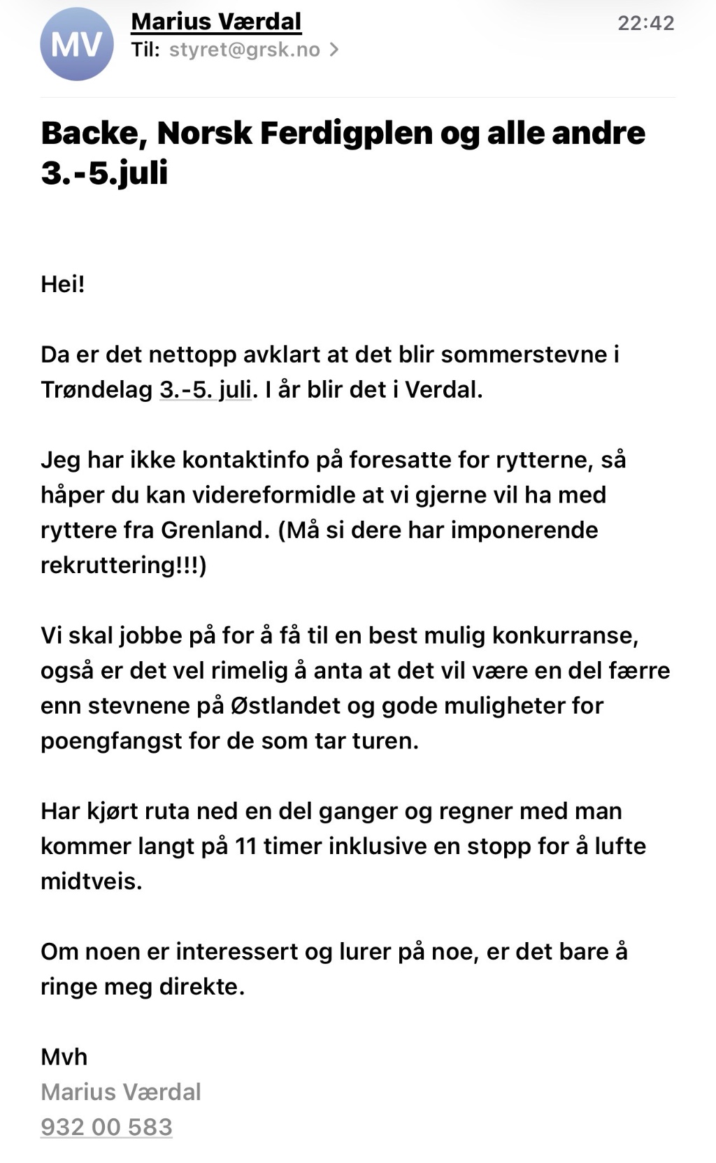 Til informasjon til våre sprangryttere! 