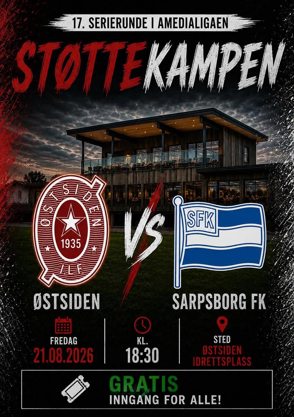 Image for Støttekampen på Fredag!