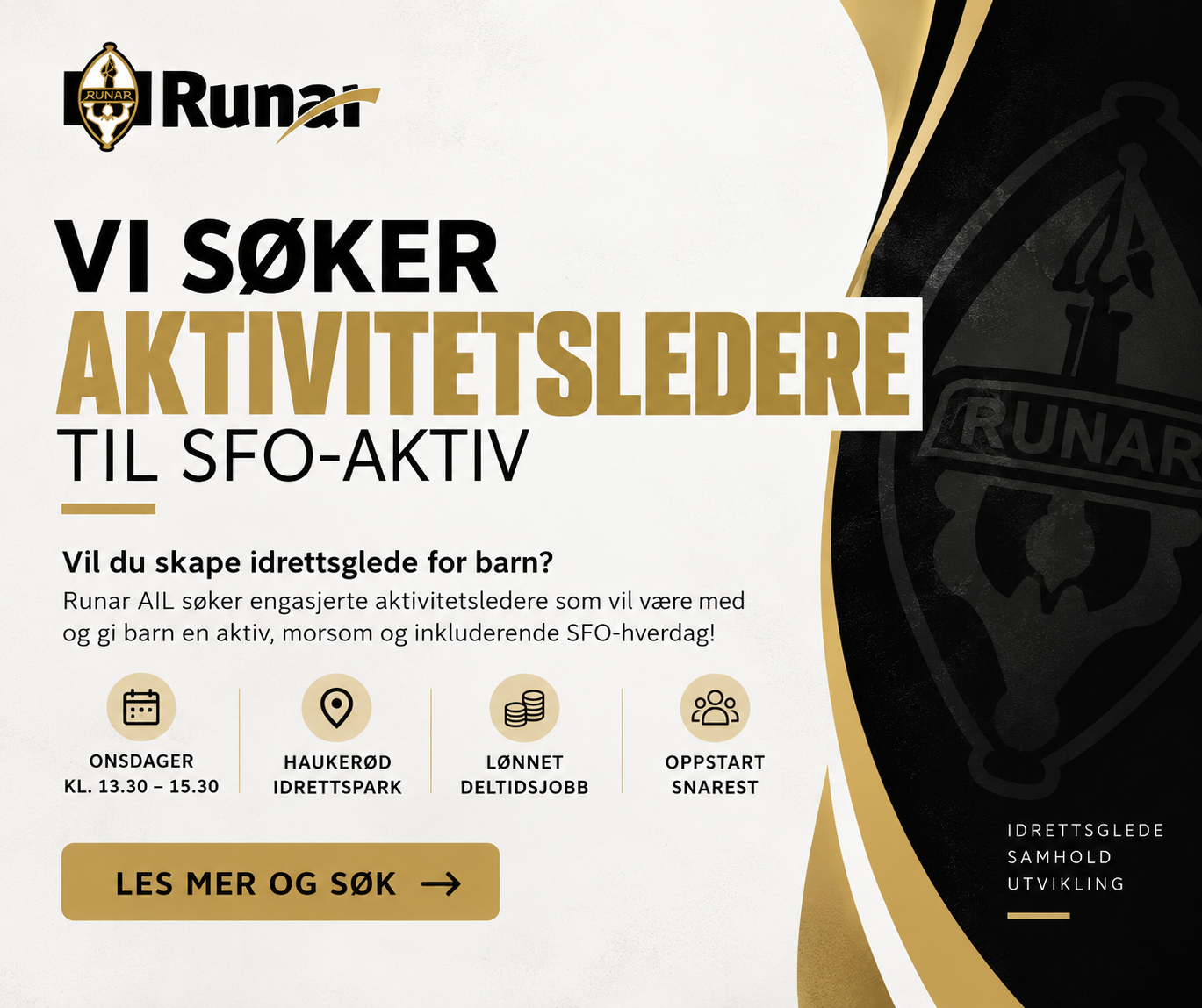 Image for Vil du skape idrettsglede for barn? Vi søker aktivitetsledere!