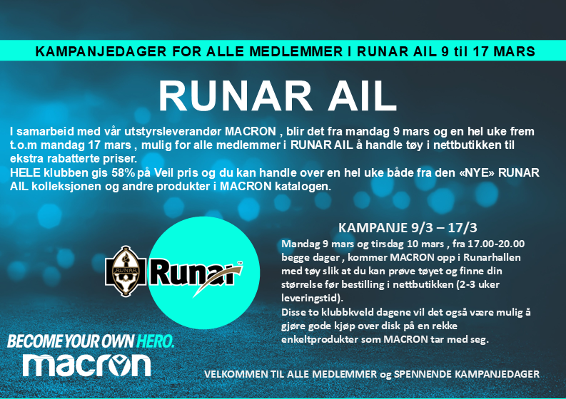 Image for Kampanjedager for alle medlemmer i Runar AIL – 9.–17. mars