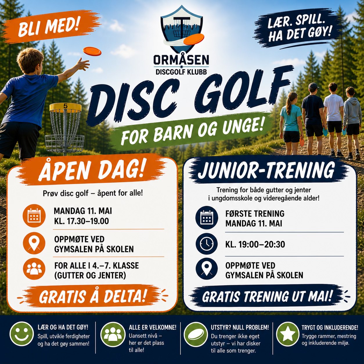 Åpen dag for 4.–7. trinn + Oppstart Juniortrening