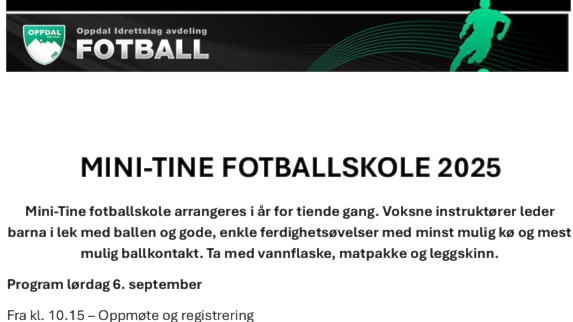 Mini-Tine Fotballskole 2025