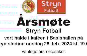 Årsmøte i Stryn Fotball 28.02.24