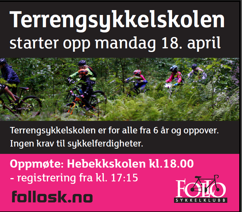 Terrengsykkelskolen starter 18.april