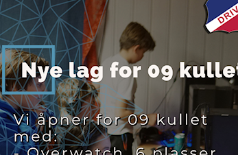 Driv E-sport åpner for 2009 kullet og søker flere styremedlemmer.