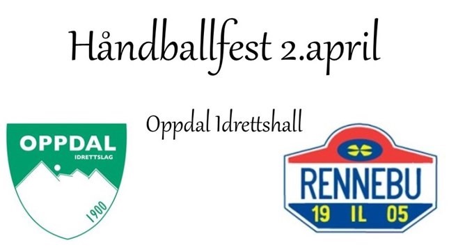 Håndballfest i Oppdal Idrettshall søndag 2. april!