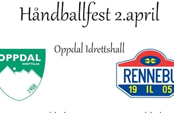 Håndballfest i Oppdal Idrettshall søndag 2. april!