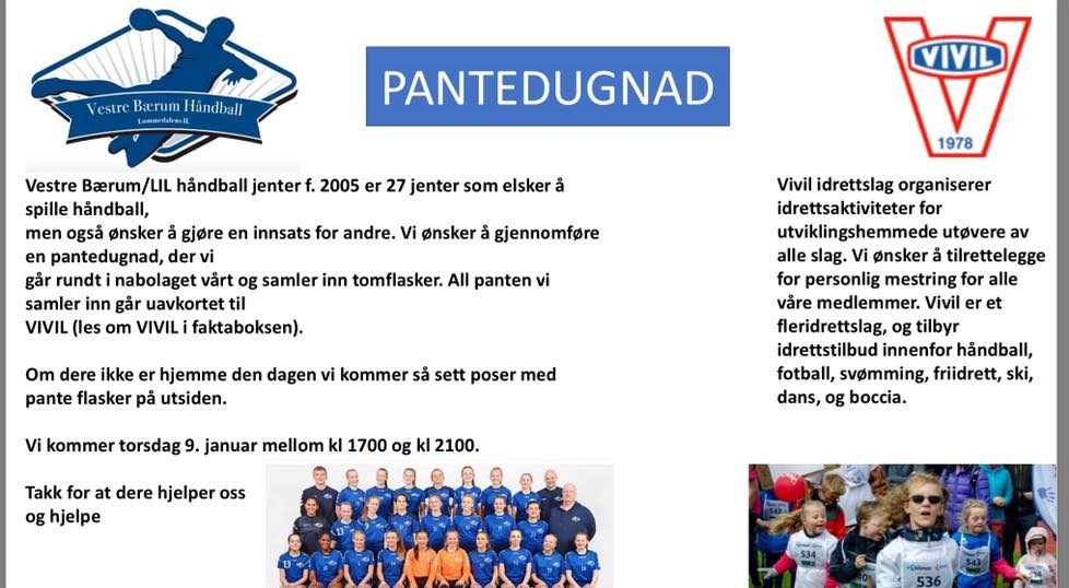 Overrekkelse av pantepenger til VIVIL