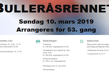 Bulleråsrennet. Det meldes fine forhold. MELD PÅ