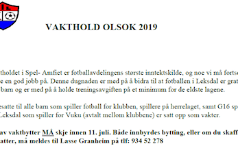 Fotball. Vakthold amfiet
