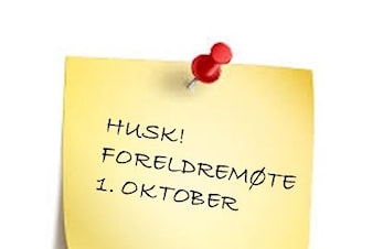 Agenda til foreldremøte 1. oktober