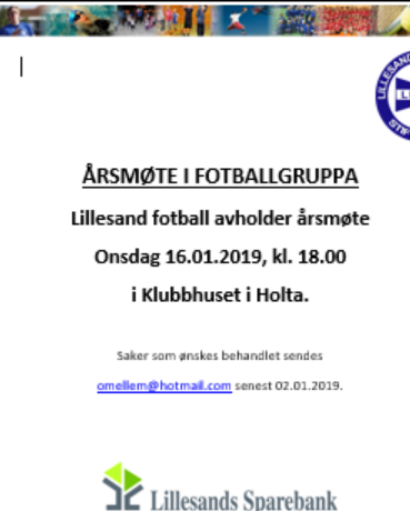 Årsmøte i fotballgruppa