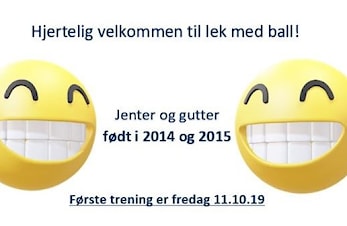 Oppstart lek med ball,håndball, for gutter og jenter født 2014 og 2015, fredag 11. oktober 2019