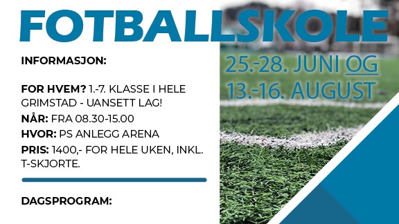 FOTBALLSKOLE FOR 1. - 7. KLASSE!