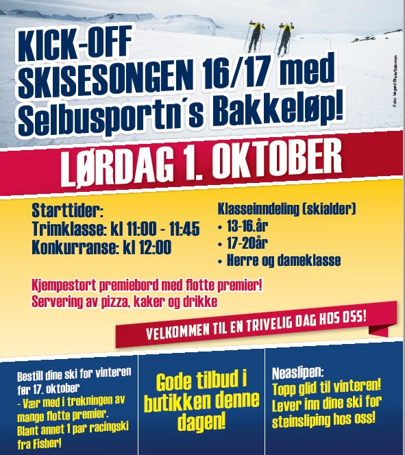 Selbusportens bakkeløp lørdag 1. oktober