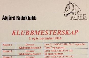 Klubbmesterskap 5. og 6. november