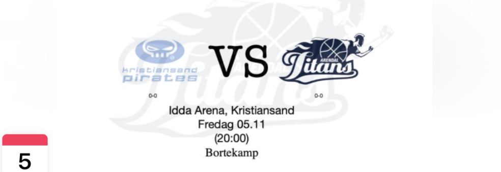 Division 1 Sør series: Arendal Titans Team 2 - Kristiansand Pirates Elite