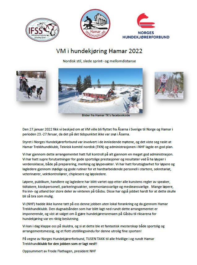 Presidenten oppsummerer VM på Hamar 2022