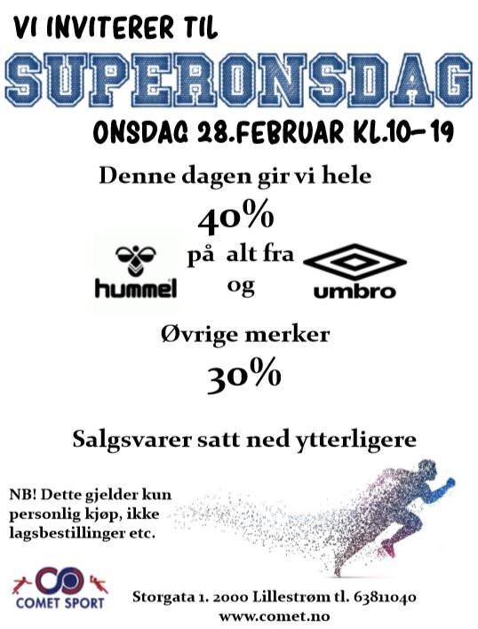 Superonsdag hos Comet Sport - 28. februar