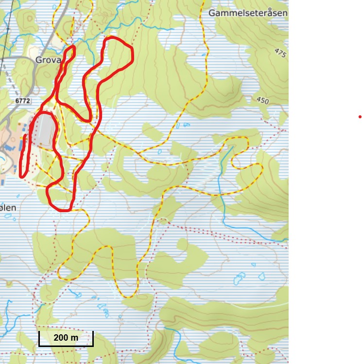 Løypekart og løypelengder for 8 og 9 februar