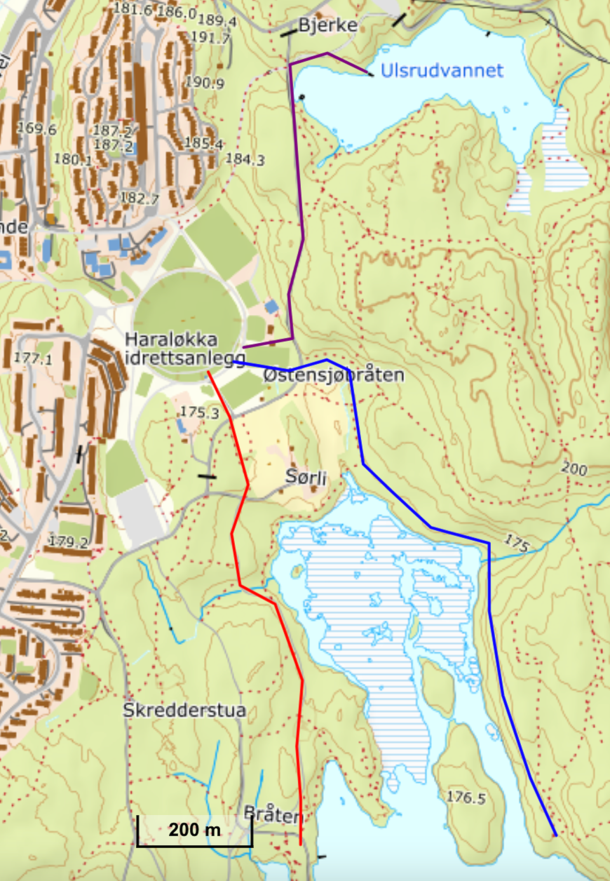 Vei til badeplasser