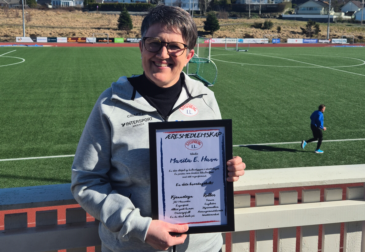 Marita E. Havn nytt æresmedlem i Stegaberg Idrettslag!