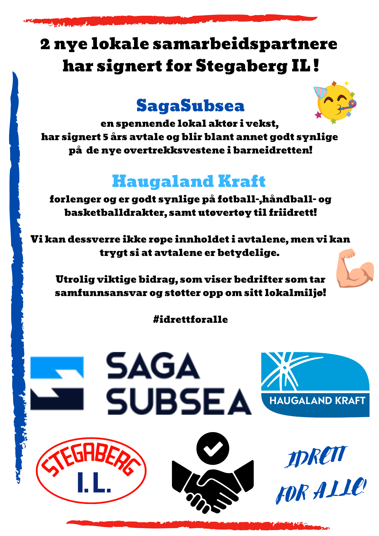 2 nye lokale samarbeids-partnere har signert for Stegaberg IL