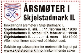 Varsel om årsmøter i idrettslaget!