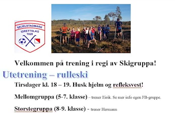 Treningstider skigruppa høst 2019