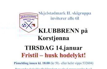 Klubbrenn tirsdag 13. jan flyttet til Korstjønna – husk hodelykt!