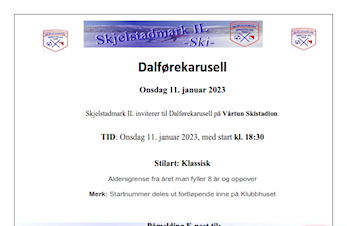 Invitasjon Dalførekarusellrenn 11.januar