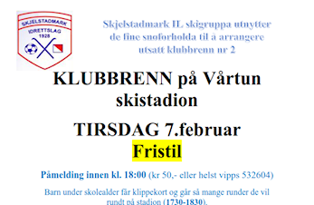 Klubrenn nr. 2 tirsdag 7.februar – fristil !