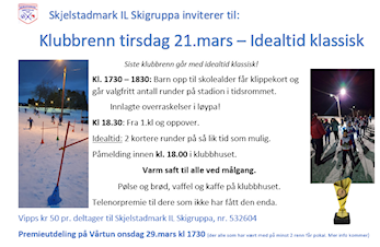 Klubbrenn 21.mars klassisk idealtid