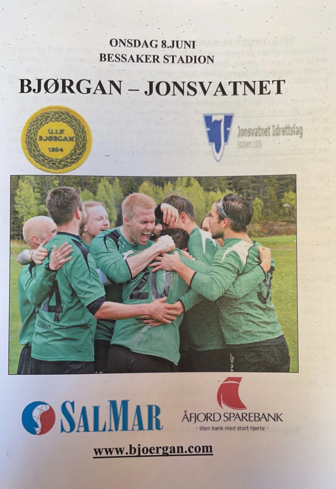 Ny hjemmekamp - vi møter Jonsvatnet onsdag 8.juni kl 1930