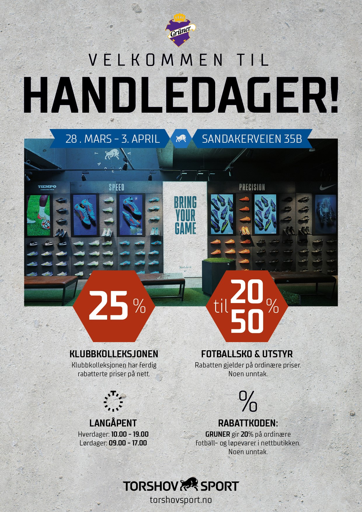 Handledager hos Torshov Sport 28. mars – 3. april