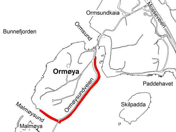 Omregulering av strandsonen i Ormsundveien 27-49